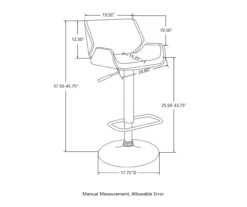Glitzhome Mid-Century Modern Faux Leather Adjustable Bar Stools, 2-Pack -Walker Edison Shop 810598738 A0 8