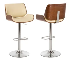 Glitzhome Mid-Century Modern Faux Leather & Chrome Adjustable Bar Stools, 2-Pack 24 Glitzhome Mid-Century Modern Faux Leather & Chrome Adjustable Bar Stools, 2-Pack -Walker Edison Shop 810598740 A0 3
