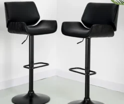 Glitzhome Mid-Century Modern Faux Leather Adjustable Bar Stools, 2-Pack -Walker Edison Shop 810598741 A0 3