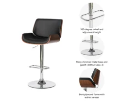 Glitzhome Mid-Century Modern Faux Leather & Chrome Adjustable Bar Stools, 2-Pack 31 Glitzhome Mid-Century Modern Faux Leather & Chrome Adjustable Bar Stools, 2-Pack -Walker Edison Shop 810598742 A0 6