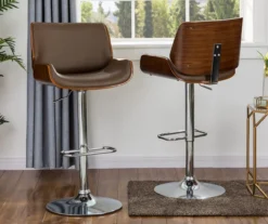 Glitzhome Mid-Century Modern Faux Leather & Chrome Adjustable Bar Stools, 2-Pack 38 Glitzhome Mid-Century Modern Faux Leather & Chrome Adjustable Bar Stools, 2-Pack -Walker Edison Shop 810598743 A0 2