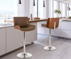 Glitzhome Mid-Century Modern Faux Leather & Chrome Adjustable Bar Stools, 2-Pack 39 Glitzhome Mid-Century Modern Faux Leather & Chrome Adjustable Bar Stools, 2-Pack -Walker Edison Shop 810598743 A0 3