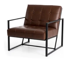 Glitzhome Modern Industrial Faux Leather Accent Chairs, 2-Pack -Walker Edison Shop 810598913 A0 4