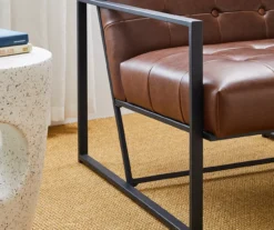 Glitzhome Modern Industrial Faux Leather Accent Chairs, 2-Pack -Walker Edison Shop 810598913 A0 6