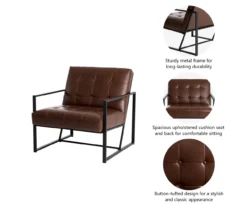 Glitzhome Modern Industrial Faux Leather Accent Chairs, 2-Pack -Walker Edison Shop 810598913 A0 7