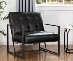 Glitzhome Modern Industrial Faux Leather Accent Chairs, 2-Pack -Walker Edison Shop 810598914 A0 3