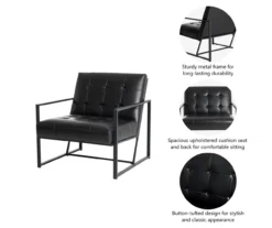 Glitzhome Modern Industrial Faux Leather Accent Chairs, 2-Pack -Walker Edison Shop 810598914 A0 7
