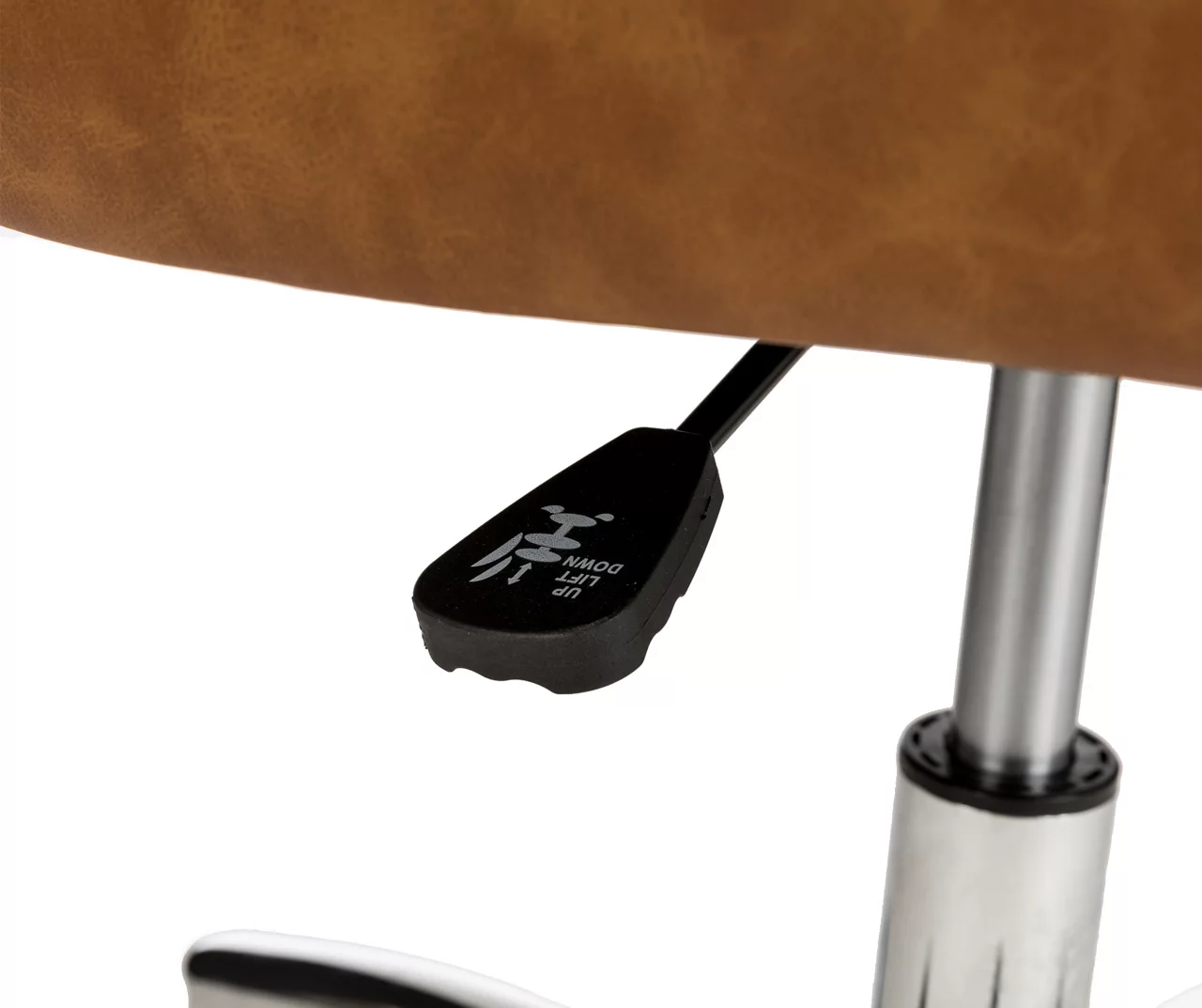 Caramel Brown Faux Leather Tufted Adjustable Office Chair 5 Caramel Brown Faux Leather Tufted Adjustable Office Chair - Image 5