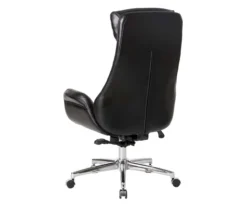 Black Mid-Century Modern Faux Leather Executive Office Chair -Walker Edison Shop 810598936 A0 4