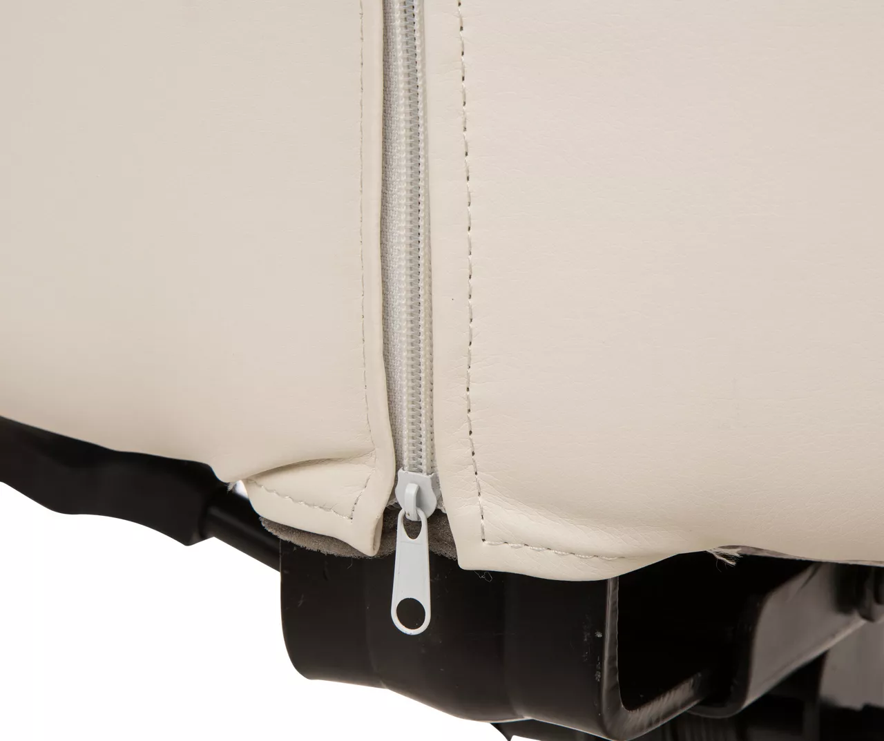 Cream Mid-Century Modern Faux Leather Executive Office Chair 7 Cream Mid-Century Modern Faux Leather Executive Office Chair - Image 7