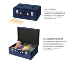 Glitzhome Velvet Suitcase Storage Stool -Walker Edison Shop 810598944 A0 7