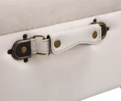 Seashell White Velvet Suitcase Storage Stool -Walker Edison Shop 810598945 A0 5