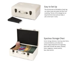 Seashell White Velvet Suitcase Storage Stool -Walker Edison Shop 810598945 A0 7