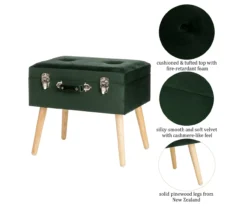 Glitzhome Velvet Suitcase Storage Stool -Walker Edison Shop 810598947 A0 6