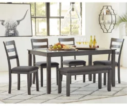 Fairview 6-Piece Dining Set With Bench 12 Fairview 6-Piece Dining Set With Bench -Walker Edison Shop 810599355