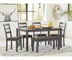 Fairview 6-Piece Dining Set With Bench 15 Fairview 6-Piece Dining Set With Bench -Walker Edison Shop 810599355 9