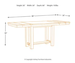 Moriville Extension Leaf Counter-Height Dining Table -Walker Edison Shop 810599583 9