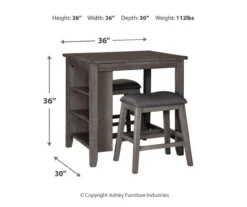 Caitbrook 3-Piece Counter-Height Dining Set -Walker Edison Shop 810599616 3