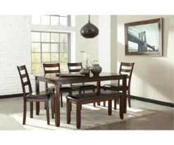 Coviar 6-Piece Dining Set With Bench -Walker Edison Shop 810599628 4