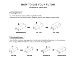 DHP Elbern Black Metal Futon With Cover -Walker Edison Shop 810599700 810600181 810600182 M0