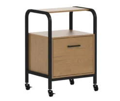 Wood & Metal File Rolling Storage Cart