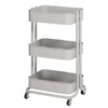 Opal Gray 3-Tier Rolling Cart