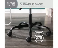 Cream Faux Wool Boucle Rolling Swivel Office Chair 21 Cream Faux Wool Boucle Rolling Swivel Office Chair -Walker Edison Shop 810606674 A0 7