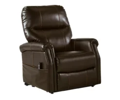 Markridge Chocolate Faux Leather Power Lift Recliner -Walker Edison Shop 810609737