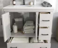 DHP Atwater Living Mills Gray Bathroom Vanity With White Sink -Walker Edison Shop 810610512 B0 4