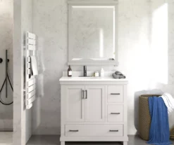 DHP Atwater Living Mills Gray Bathroom Vanity With White Sink -Walker Edison Shop 810610512 B0 5