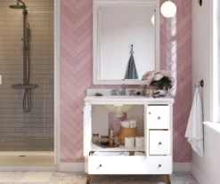 DHP Atwater Living Delias Bathroom Vanity With White Sink -Walker Edison Shop 810610514 B0 4