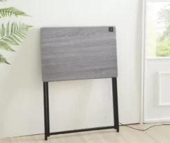 Wood Look Folding Table With USB Charging -Walker Edison Shop 810612177 B0 1