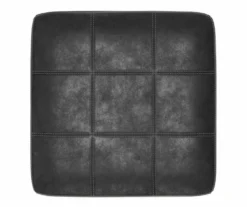 Bilgray Black Faux Leather Oversize Accent Ottoman -Walker Edison Shop 810612225 3