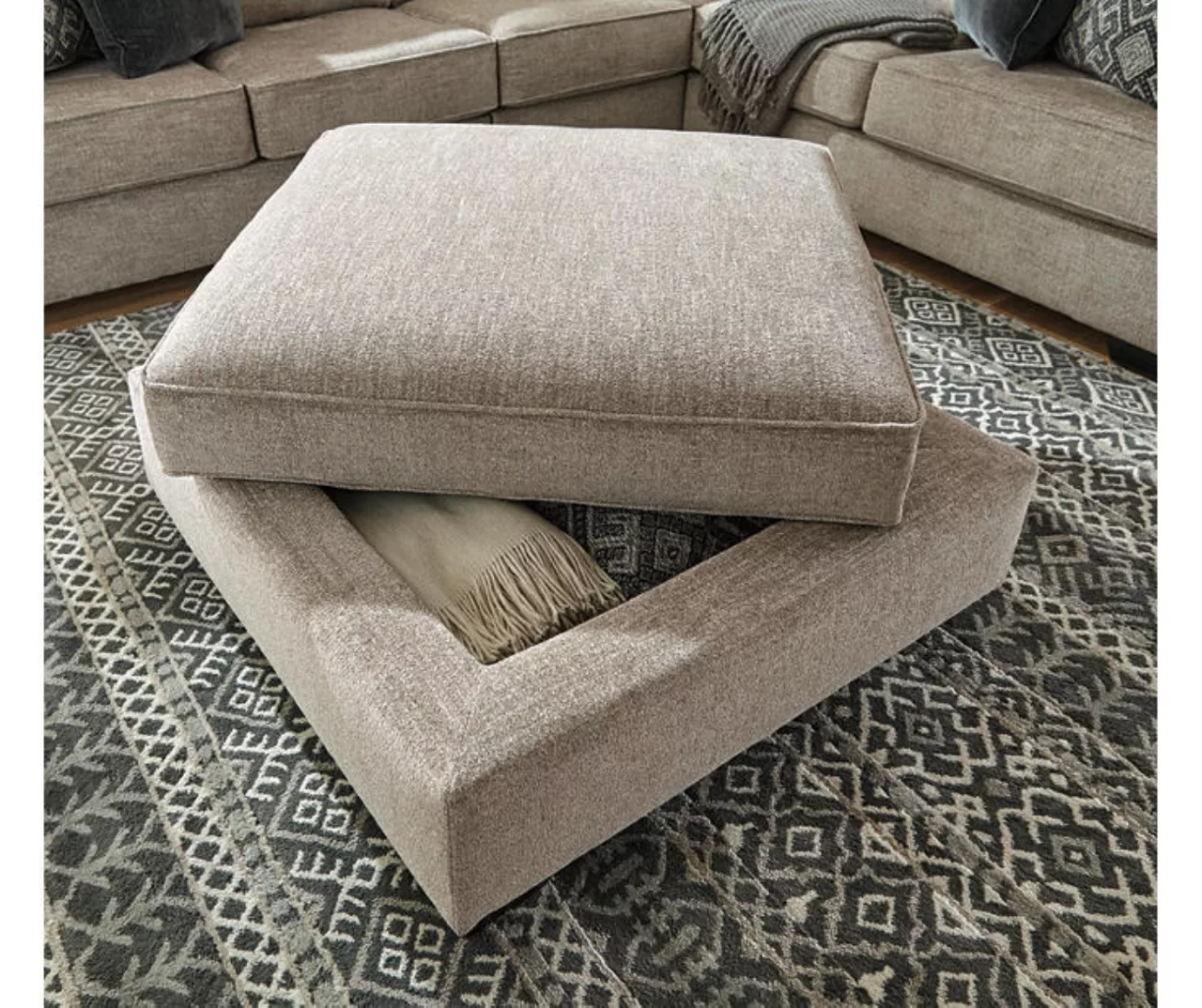 Bovarian Stone Storage Ottoman 3 Bovarian Stone Storage Ottoman - Image 3