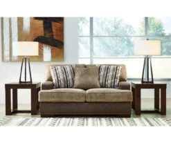 Alesbury Brown Faux Leather Loveseat -Walker Edison Shop 810612253 5