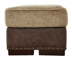 Alesbury Brown Faux Leather Ottoman -Walker Edison Shop 810612254 3