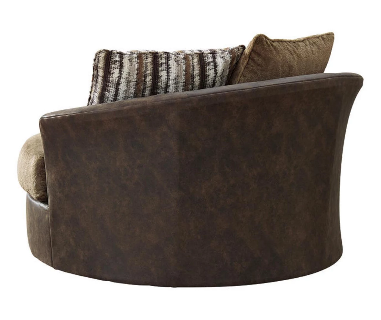 Alesbury Brown Faux Leather Oversize Swivel Accent Chair 3 Alesbury Brown Faux Leather Oversize Swivel Accent Chair - Image 3