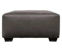 Aberton Gray Faux Leather Oversize Accent Ottoman -Walker Edison Shop 810612302 3