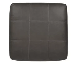 Aberton Gray Faux Leather Oversize Accent Ottoman -Walker Edison Shop 810612302 4