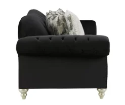 Harriotte Black Loveseat -Walker Edison Shop 810612312 4