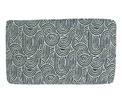 Trendle Blue & Tan Oversize Accent Ottoman -Walker Edison Shop 810612384 3