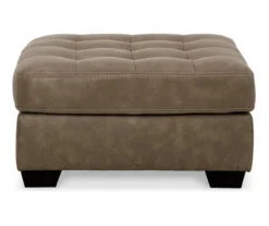 Keskin Brown Faux Leather Oversize Accent Ottoman 8 Keskin Brown Faux Leather Oversize Accent Ottoman -Walker Edison Shop 810612412 2