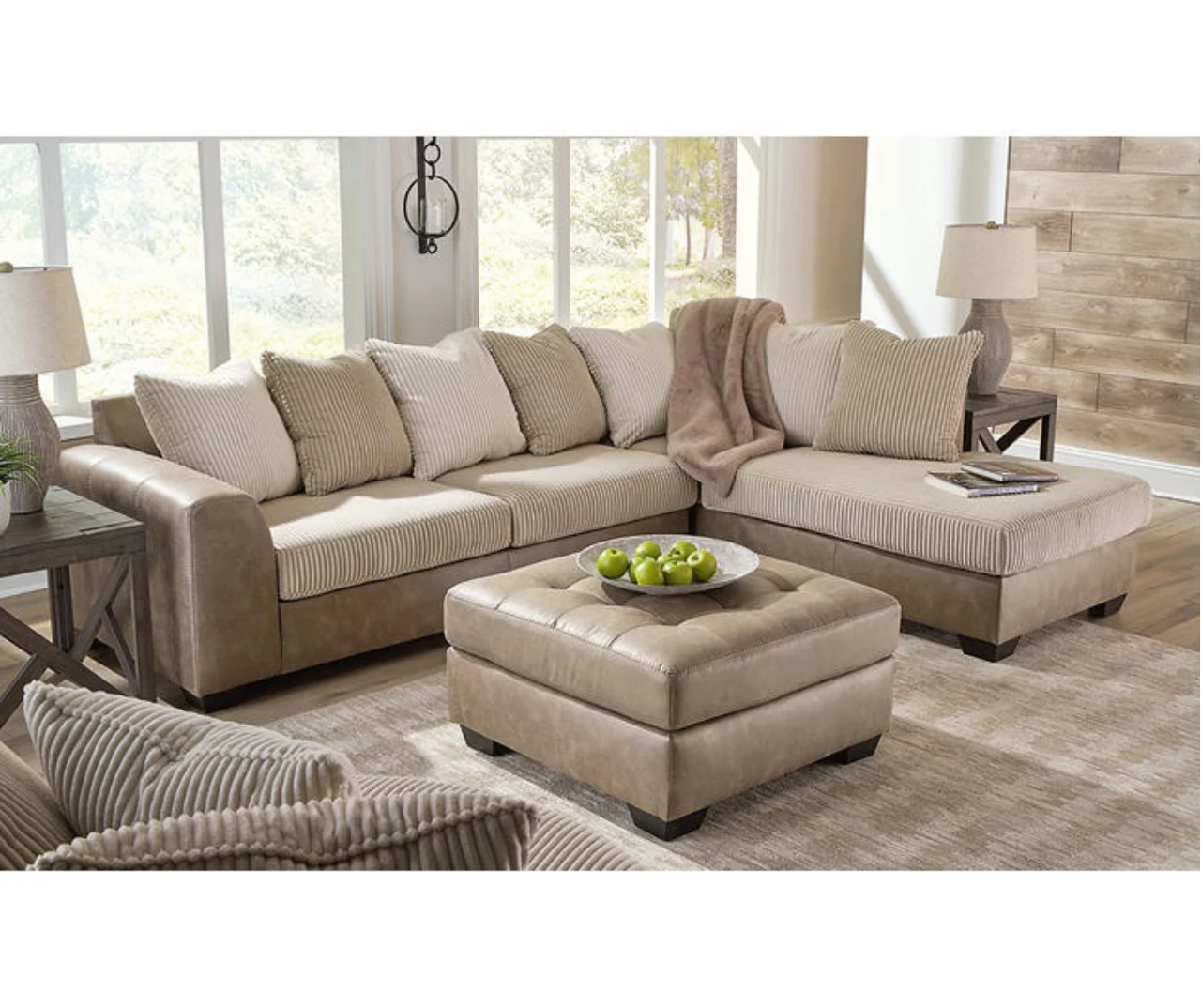 Keskin Brown Faux Leather Oversize Accent Ottoman 3 Keskin Brown Faux Leather Oversize Accent Ottoman - Image 3