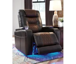 Composer Brown Faux Leather Power Recliner -Walker Edison Shop 810612553 11