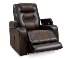 Composer Brown Faux Leather Power Recliner -Walker Edison Shop 810612553 6