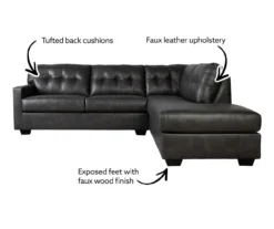 Signature Design By Ashley Battstone Steel Faux Leather Sectional -Walker Edison Shop 810613200 810613201 X0 1 1