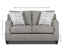 Alexandria Gray Chenille Loveseat -Walker Edison Shop 810616680 A8