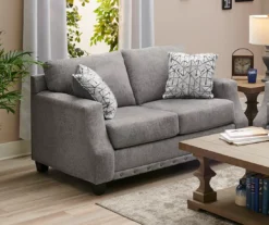 Alexandria Gray Chenille Loveseat -Walker Edison Shop 810616680 B0 1