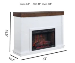 62" White Shiplap Grand Electric Fireplace -Walker Edison Shop 810617760 A6 1