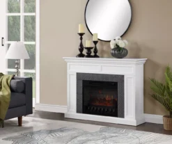 48" Faux Herringbone Mantel Electric Fireplace -Walker Edison Shop 810617761 B0 2